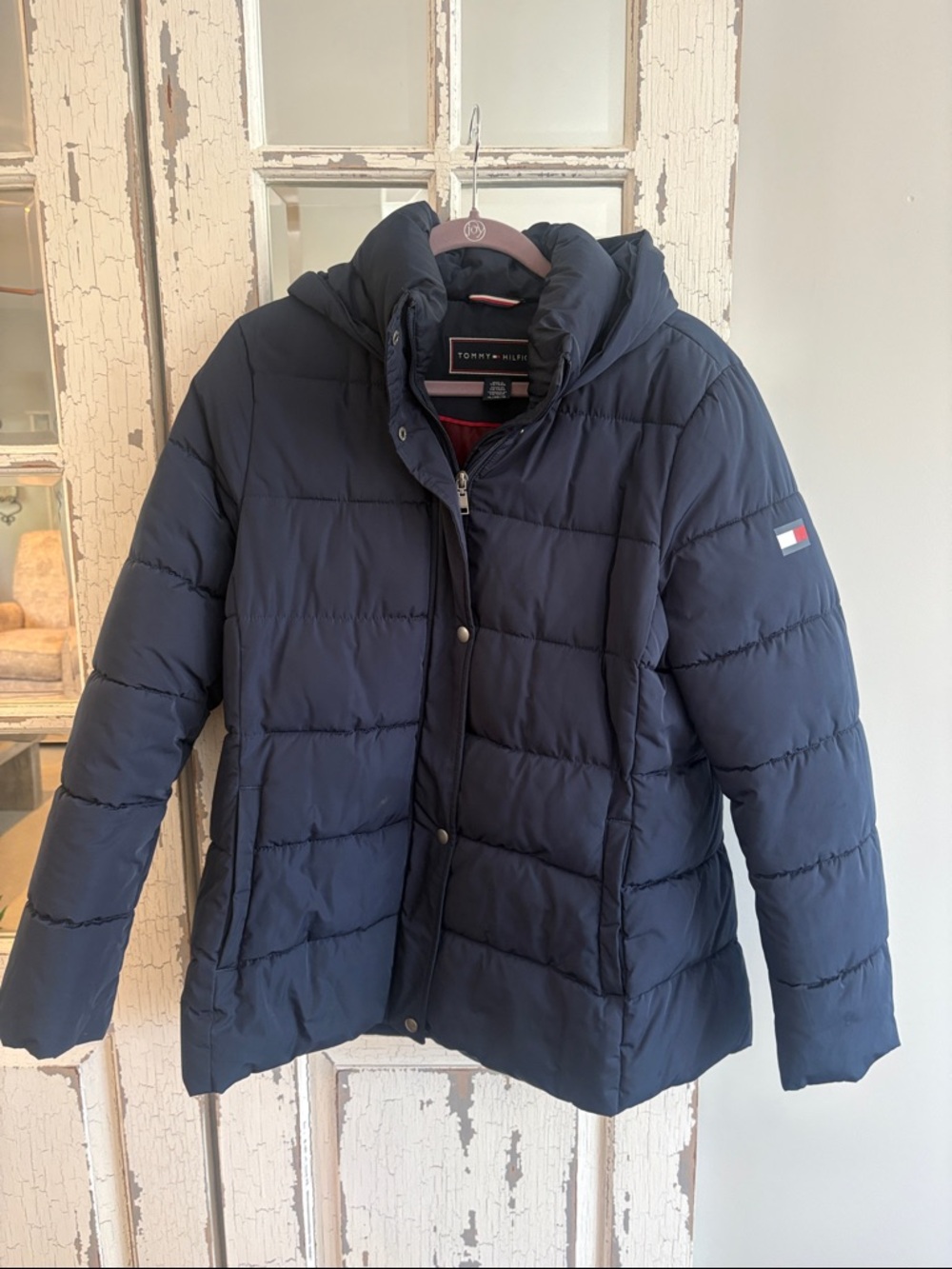 Women’s Tommy Hilfiger Dark Blue Quilted Puffer Hooded Jacket